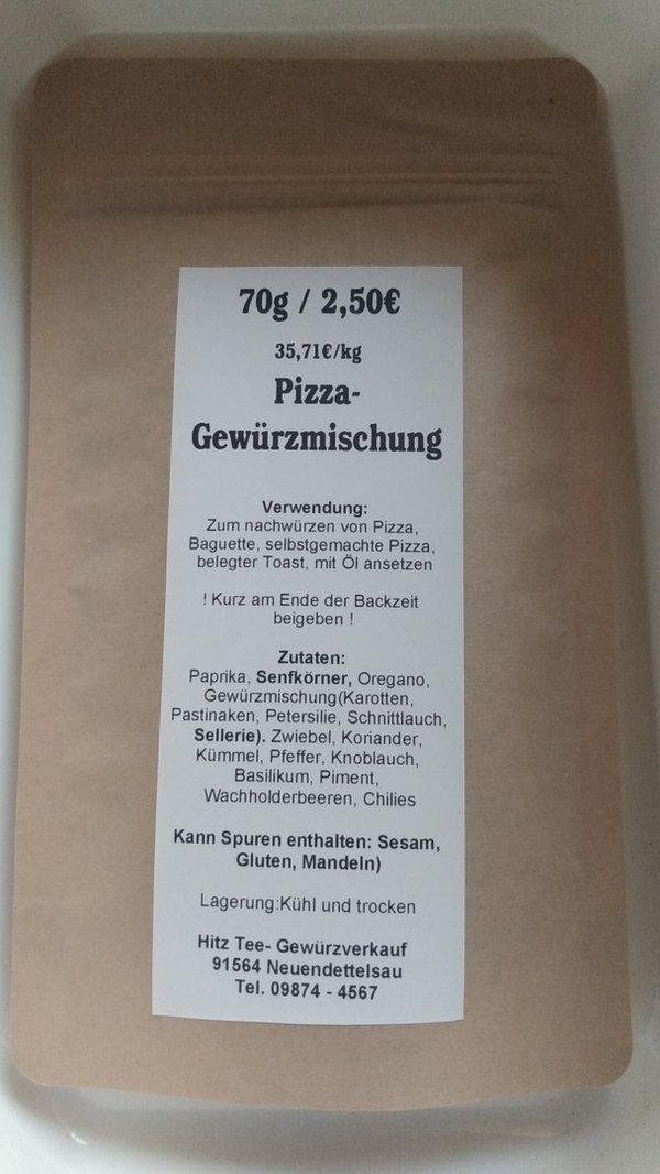 70g Pizza-Gewürzmischung abgepackt für Verkaufsautomat